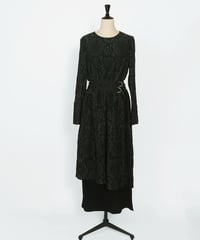 D-01 Belt Lace Dress [GREEN×BLACK] sample