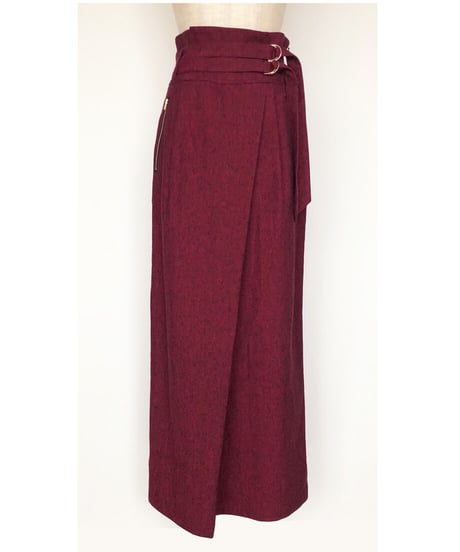 S-01/01 Cotton Linen Wrap Skirt  <PINK> sample