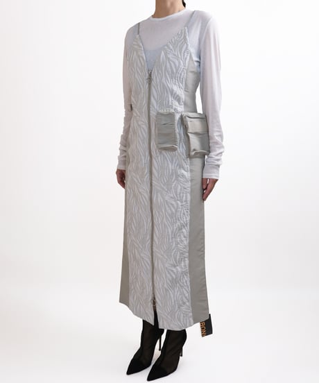 D-01 Jacquard Zip Camisole dress <LIGHT GRAY>