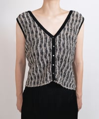 T-05 Mix yarn Knit Vest <BLACKmix>  sample