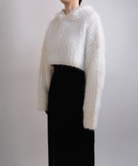 T-05 Fur yarn Hoodie <WHITE>