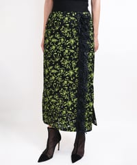 S-02 Flower Lace Fringe Skirt  <BLACK lace>