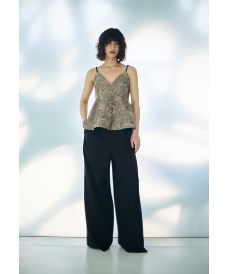 P-02/01 High waist Wide pants  <CAMEL>