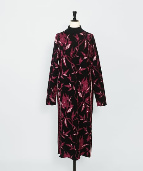 D-02 Flower Knit Dress [BLACK Flowe] sample