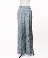 P-02/01 Leaf Jacquard Wide pants <GREEN GRAY>