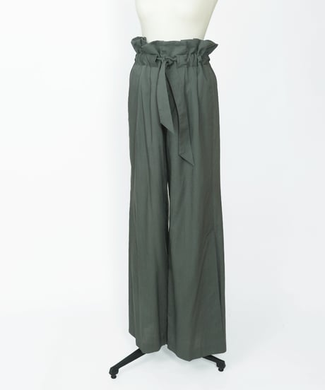 P-01/01 Gather pants [GREEN GRAY] sample