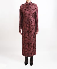 D-02/01 Leaf Shirt dress <BORDEAUX>