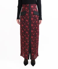 S-01 Embroidery Lace Skirt <BORDEAUX>