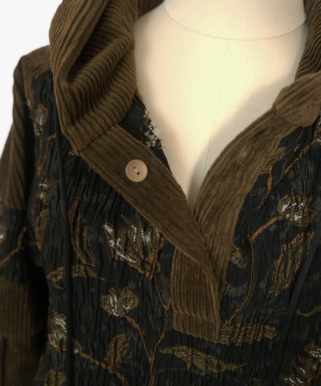 D-04 Flower Jacquard Long Hoodie [BLACK flower] sample