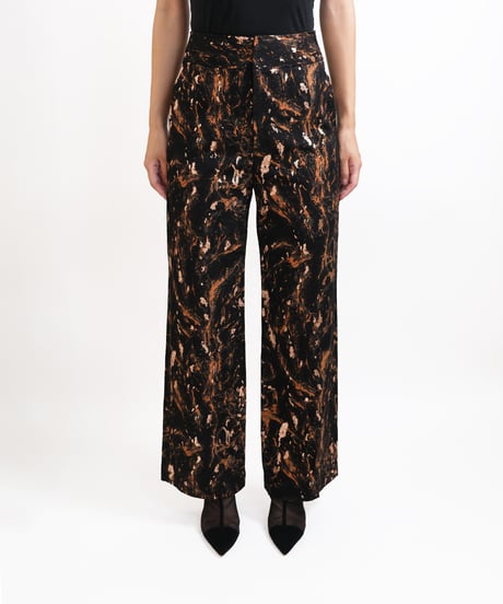 P-01 Stone foil Pants  <ORANGE BLACK>