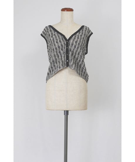 T-05 Mix yarn Knit Vest <BLACKmix>  sample