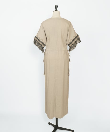 D-04 Linen Gather dress [BEIGE] sample
