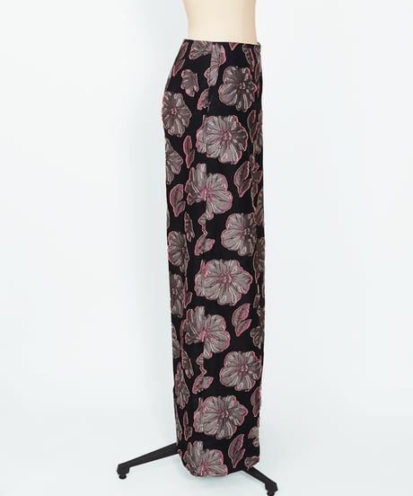 P-02/02 Rose of Sharon Wide Pants [BLACK flower] sample