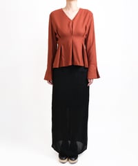 T-05 Wool Peplum blouse <RED> sample