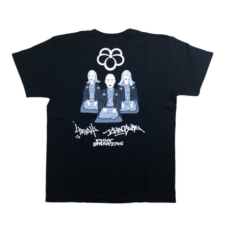 hy4_4yh✖️春風亭一之輔 ✖︎ PUNK DRUNKERS トリプル コラボ Tシャツ（黒橡 ver.）