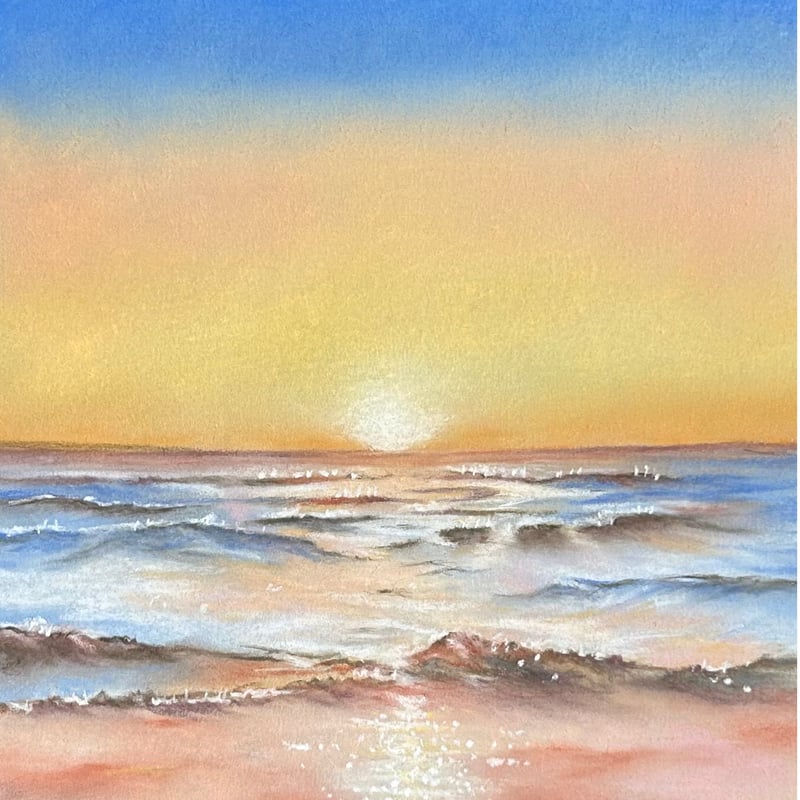 油彩　優しい海 油彩優しい海