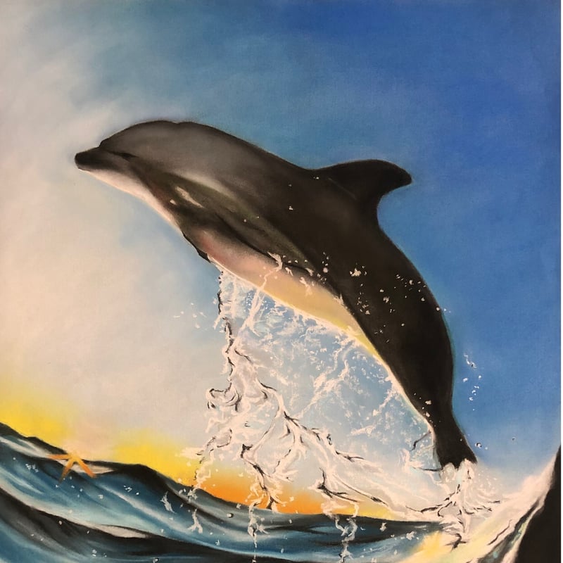 イルカ 幸福✨イルカ・ドルフィン✨No.14 【開運•風水•絵画風