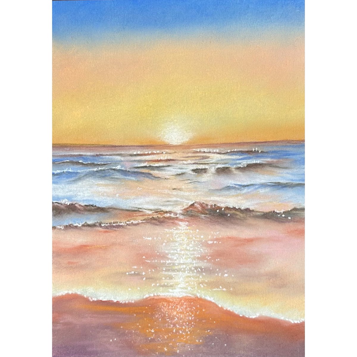 油彩　優しい海 油彩 優しい海