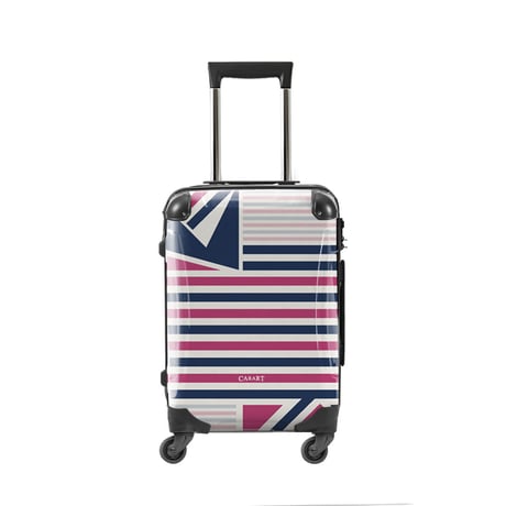 アートスーツケース #CRA02WS-015F｜ベーシック カジュアルボーダー（ネイビー×ピンク）