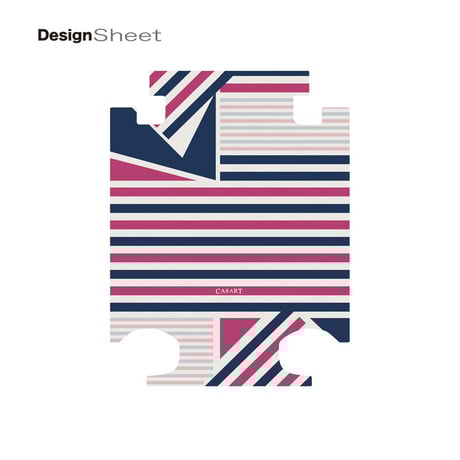 アートスーツケース #CRA02WS-015F｜ベーシック カジュアルボーダー（ネイビー×ピンク）