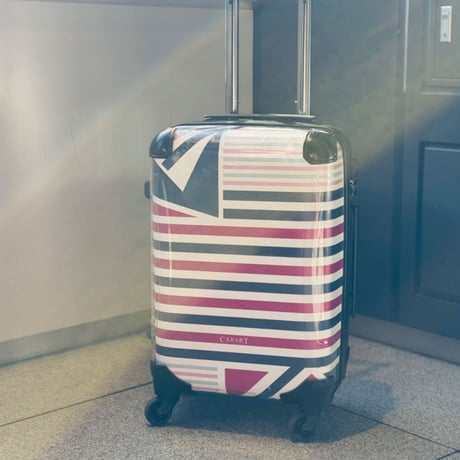 アートスーツケース #CRA02WS-015F｜ベーシック カジュアルボーダー（ネイビー×ピンク）