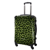 【アウトレット】アートスーツケースフレーム4輪#CRA03H-003D｜ベーシック豹(グリーン)｜63L