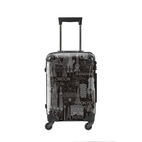 アートスーツケース #CRA02WS-045B｜ポップニズム シティ(グレ－×ブラック)｜静音キャスター