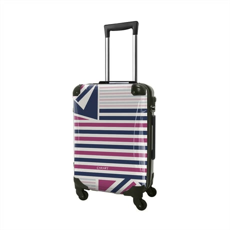 アートスーツケース #CRA02WS-015F｜ベーシック カジュアルボーダー（ネイビー×ピンク）