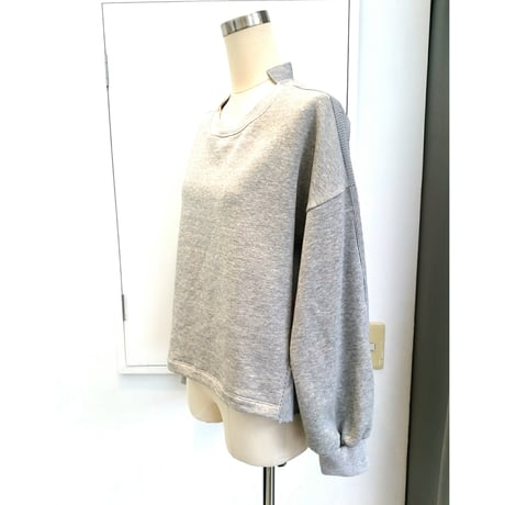 ＡＢＣＡ  ＢＬＡＮＣ     春物新作 前後ニット布帛切り替えプルオーバー