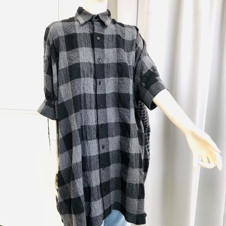ｇｏｍｍ　ビッグシルエットシャツカラーロングブラウス
