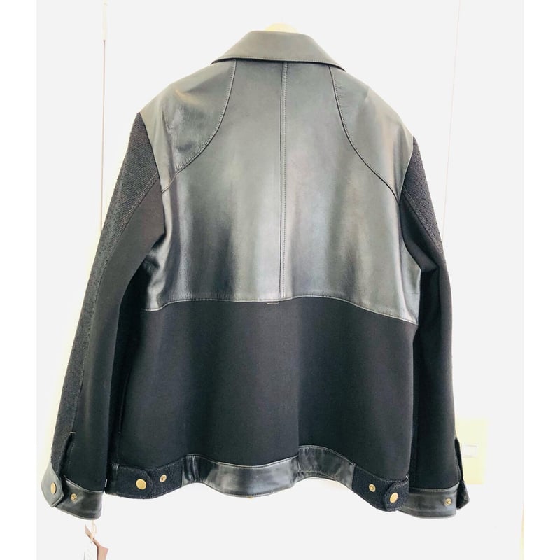ブラック エコレザー 切り替え ジャケット トレンド おしゃれ ROSIER レザー切り替えジャケット | WANT's