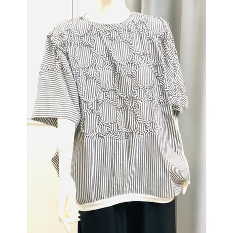 デザイナーズブランドｇｏｍｍｅ　ドットコート刺繍ドルマンブラウス