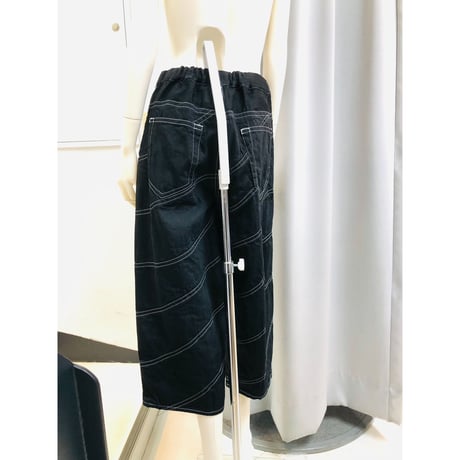 ｇｏｍｍ　斜め切り替えデニムハーフパンツ