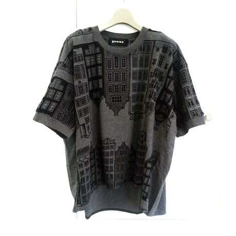 デザイナーブランドgomme   モダンプリントレイヤードＴシャツ