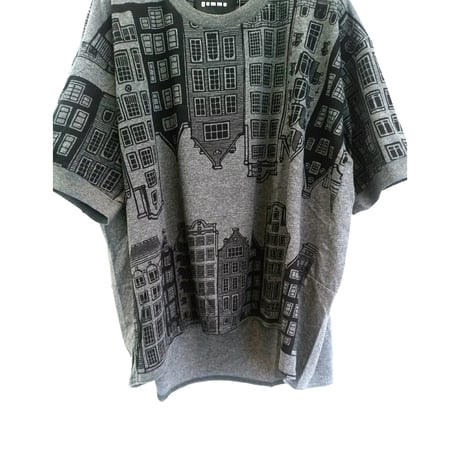 デザイナーブランドgomme   モダンプリントレイヤードＴシャツ