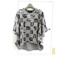 デザイナーブランドgomme   プリントサイドタックＴシャツ