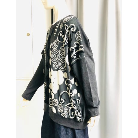 デザイナーブランドｇｏｍｍｅ　ラグランモダンプリントビッグＴシャツ