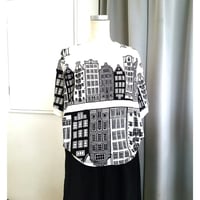 デザイナーブランドgomme   モダンプリントレイヤードＴシャツ