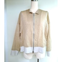 デザイナーズブランド　ＣＲＥＳＣＥＮＴ ジッパー麻ブルゾン