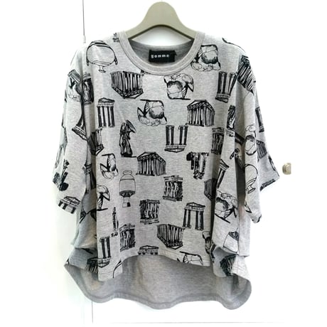 デザイナーブランドgomme   プリントサイドタックＴシャツ
