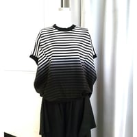 デザイナーブランドgomme   ボーダーバルーンルーズＴシャツ