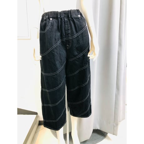 ｇｏｍｍ　斜め切り替えデニムハーフパンツ