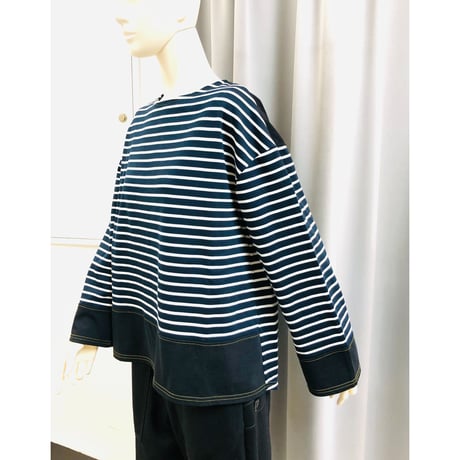 ＲＯＳＩＥＲ  　シルケットポンチボーダープルオーバー