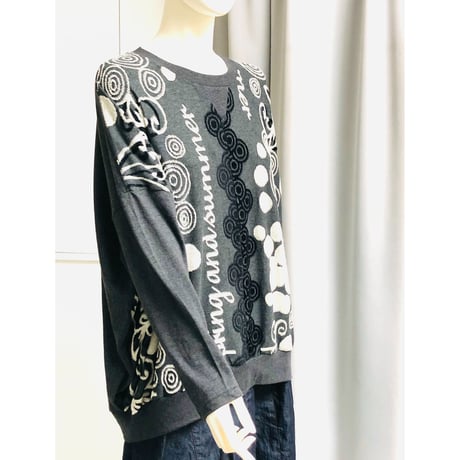 デザイナーブランドｇｏｍｍｅ　ラグランモダンプリントビッグＴシャツ
