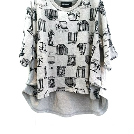 デザイナーブランドgomme   プリントサイドタックＴシャツ