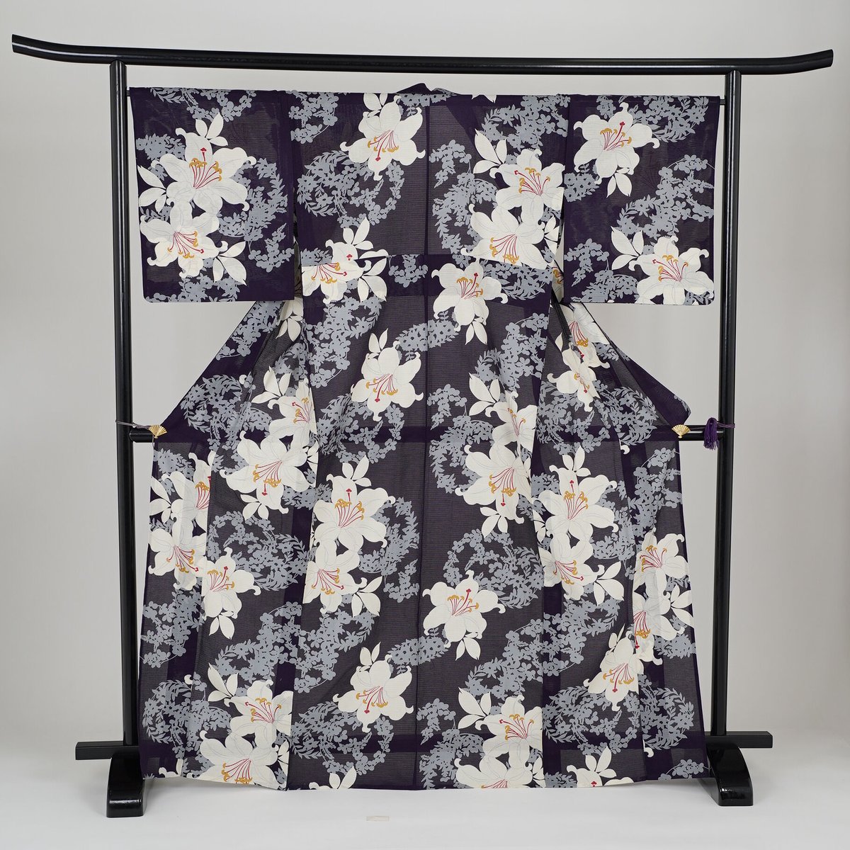 ⑥　浴衣　『紫織庵』　麻100% L寸　笹竹　未使 しつけ付き ⑥ 浴衣 『紫織庵』 麻100% L寸 笹竹 未使 しつけ付き 楽天市場