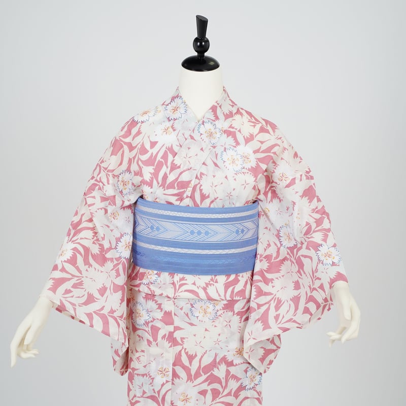 プレミアムゆかた】紫織庵 大正友禅ゆかた 撫子ピンク（手縫い仕立済
