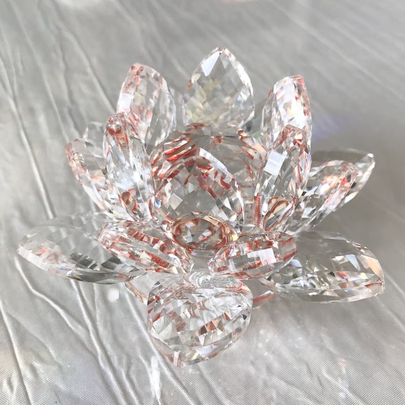 スワロフスキー SWAROVSKI 蓮の花 ガラスオブジェ ハスクリスタル
