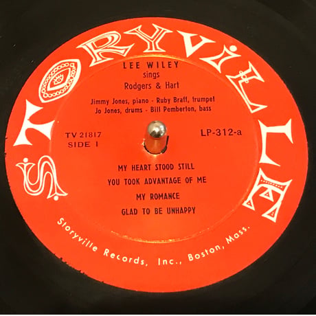 Lee Wiley／Sings Rodgers and Hart（Storyville LP312）MONO １０インチ　オリジナル盤