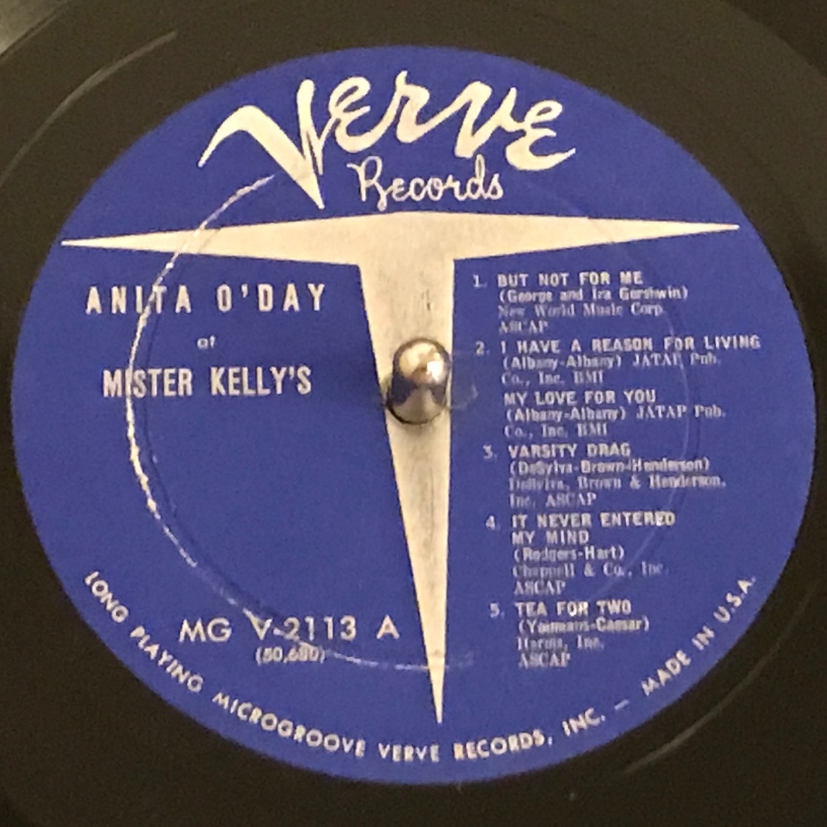 激レア　希少　アナログレコード盤♪Mr. V Ft. Miss Patty Anita O'Day／At Mister Kelly's（Verve MGV2113) MO